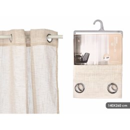 Zasłona Gift Decor Brązowy 140 x 260 cm Paski (6 Sztuk)