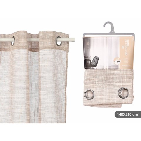 Zasłona Gift Decor Brązowy 140 x 260 cm Paski (6 Sztuk)