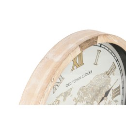 Zegar Ścienny Home ESPRIT Biały Naturalny Szkło Jodła Vintage 63,5 X 8 X 63,5 CM