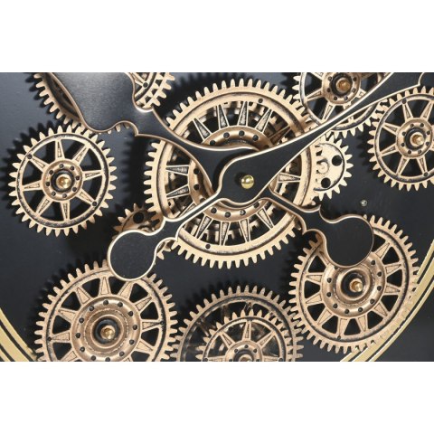 Zegar Ścienny Home ESPRIT Czarny Naturalny Szkło drewno sosnowe Loft 63,5 X 8 X 63,5 CM