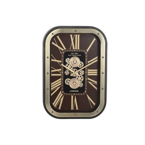 Zegar Ścienny Home ESPRIT Złoty Kasztanowy Szkło Żelazo Glam 43 X 8,5 X 63 CM