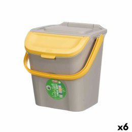 Kosz na śmieci Stefanplast ECOWAY Żółty Szary polipropylen 28 L Układane w stosy (6 Sztuk)