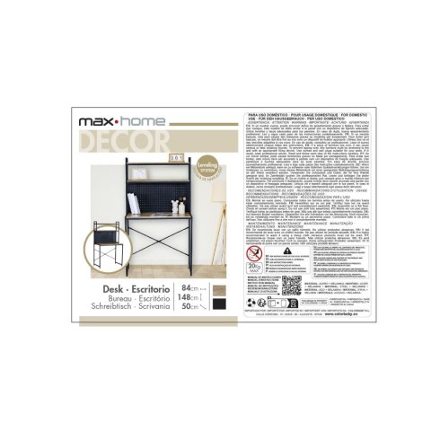 Biurko z półkami Max Home Stal Melamina Płyta 84 x 148 x 50 cm