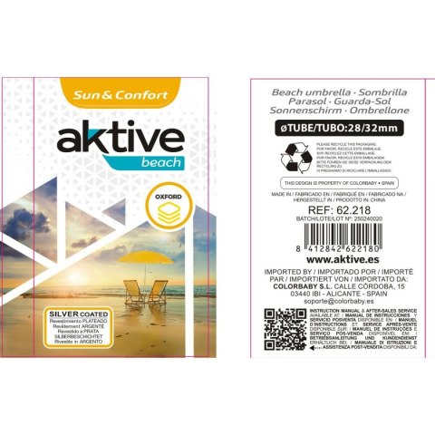 Parasol Aktive Wielokolorowy 200 x 200 x 200 cm (6 Sztuk)