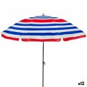 Parasol plażowy Aktive Niebieski Czerwony Wielokolorowy Srebrzysty Ø 160 cm 160 x 167 x 160 cm (12 Sztuk)