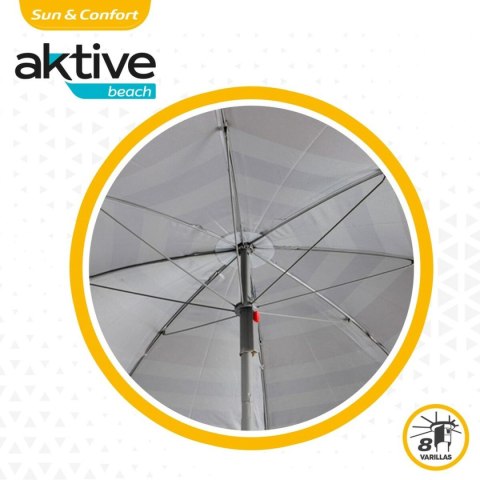 Parasol plażowy Aktive Niebieski Czerwony Wielokolorowy Srebrzysty Ø 160 cm 160 x 167 x 160 cm (12 Sztuk)