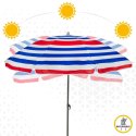 Parasol plażowy Aktive Niebieski Czerwony Wielokolorowy Srebrzysty Ø 160 cm 160 x 167 x 160 cm (12 Sztuk)