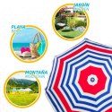 Parasol plażowy Aktive Niebieski Czerwony Wielokolorowy Srebrzysty Ø 160 cm 160 x 167 x 160 cm (12 Sztuk)