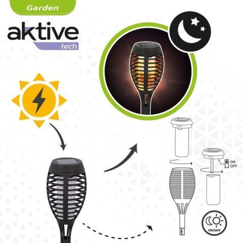 Pochodnia ogrodowa solarna Aktive Plastikowy 7,5 x 50 x 7,5 cm (4 Sztuk)