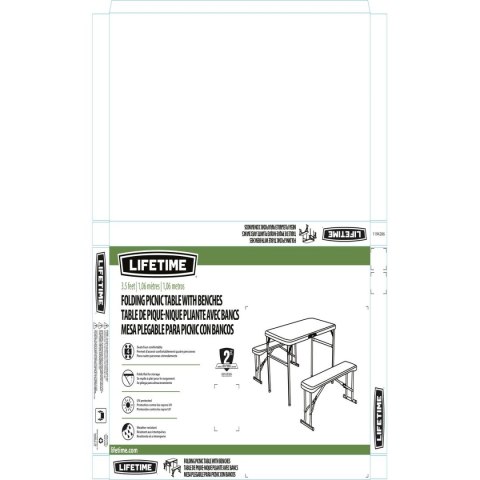 Składany stolik Lifetime Krem 106,5 x 73,5 x 61 cm Stal Plastikowy