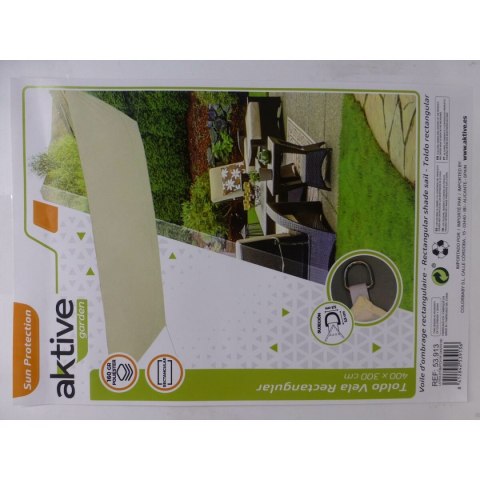 Żagle przeciwsłoneczne Aktive Trójkątny Krem 300 x 0,5 x 400 cm (4 Sztuk)