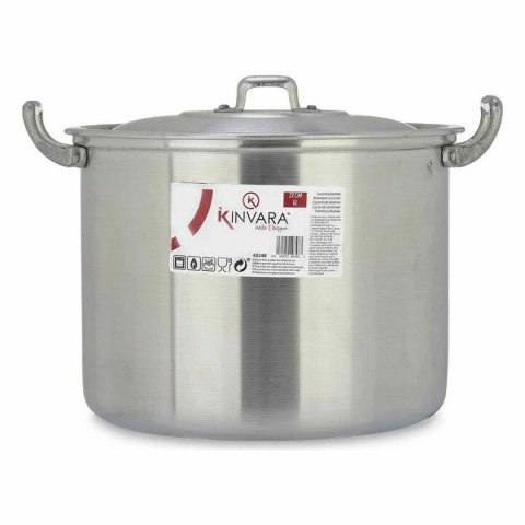 Garnek z Pokrywką Kinvara Srebrzysty Aluminium 31 x 20 x 24 cm (6 Sztuk)