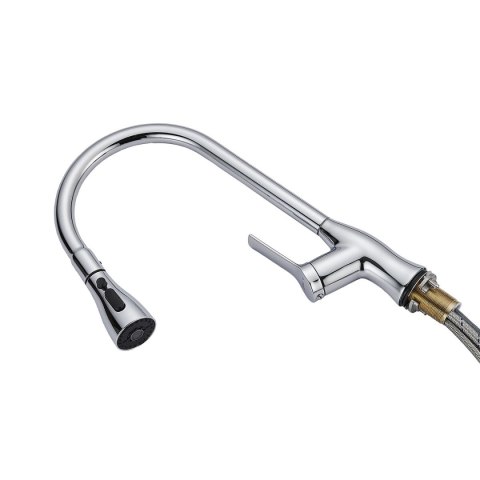 Kran jednouchwytowy Fontastock Chromu Stal nierdzewna Mosiądz Ceramiczna Stop cynku Kształt C Wysoki