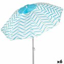 Parasol plażowy Aktive Niebieski Ø 220 cm 220 x 200 x 220 cm (6 Sztuk)