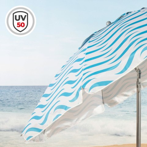 Parasol plażowy Aktive Niebieski Ø 220 cm 220 x 200 x 220 cm (6 Sztuk)