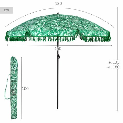 Parasol plażowy Aktive Ø 180 cm 180 x 180 x 180 cm (6 Sztuk)