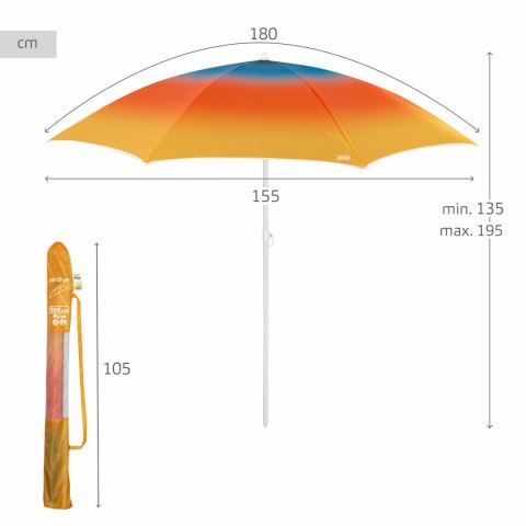 Parasol plażowy Aktive Wielokolorowy 180 x 195 x 180 cm (6 Sztuk)