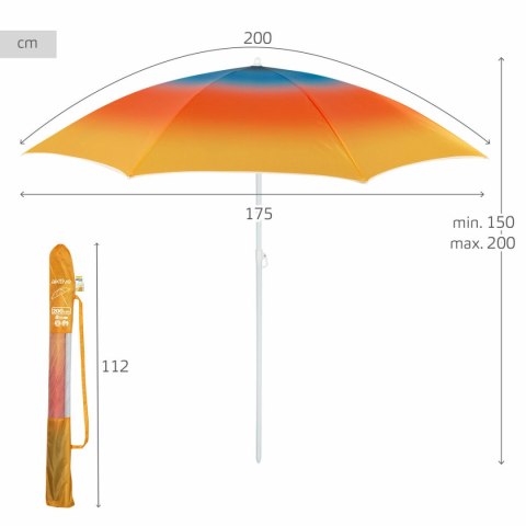 Parasol plażowy Aktive Wielokolorowy 200 x 200 x 200 cm (6 Sztuk)