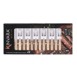 Zastawa stołowa Kinvara Brązowy Srebrzysty Drewno Metal 16 Części (6 Sztuk)