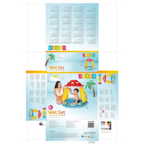 Dmuchany Fotel dla Dzieci Intex Pieczarki Namiot 45 L 102 x 89 x 102 cm (6 Sztuk)