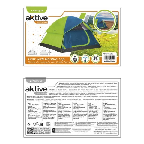 Namiot Aktive 4 ludzie 240 x 130 x 210 cm (2 Sztuk)