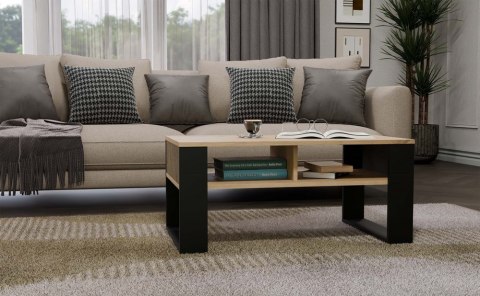 Ława Modern 2P SLIM DĄB ARTISAN CZARNY