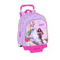 Torba szkolna z kółkami Unicorn Academy Liliowy 33 x 42 x 14 cm