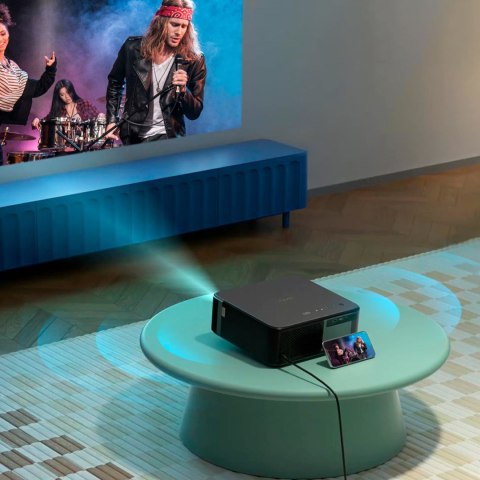 Projektor multimedialny FullHD 1080p LCD z głośnikami JBL WiFi BT K2s - czarny