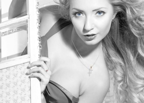 Złoty wisiorek WZD1904 - Diament