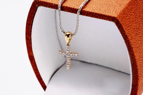 Złoty wisiorek WZD1904 - Diament