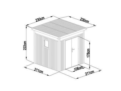 Domek ogrodowy ANNA B, 222 x 230 x 230 cm, metal
