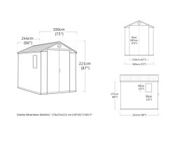 Domek ogrodowy Darwin, model 6x8, brązowy