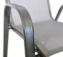 Krzesło ogrodowe SOFIE metalowe, tkanina w kolorze szarym