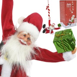 MIKOŁAJ ŚWIĄTECZNY LASKA CANDY GRAJĄCY WISZĄCY 82CM MICA