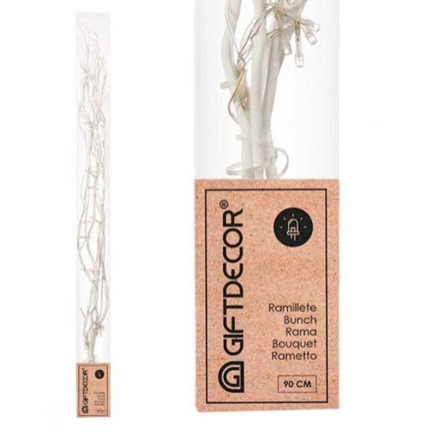 Bukieciki Gift Decor Biały Drewno 20 x 90 x 6 cm Światło LED (12 Sztuk)