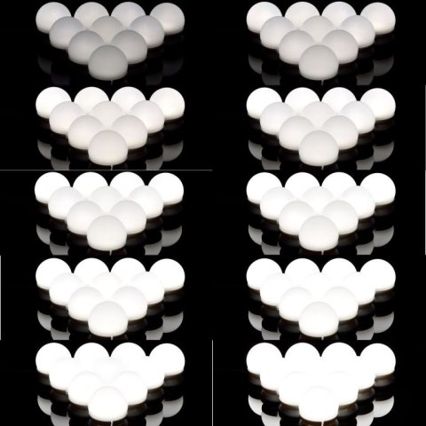 LED oświetlenie do lustra USB, 10 kulek, regulacja światła