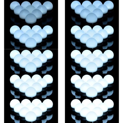 LED oświetlenie do lustra USB, 10 kulek, regulacja światła