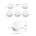 LED oświetlenie do lustra USB, 10 kulek, regulacja światła