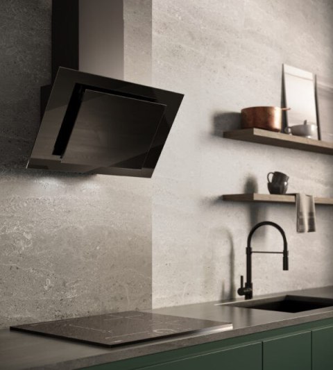 Okap MAAN Vertical Eco Duo Glass czarny front szkło 60 cm szer.