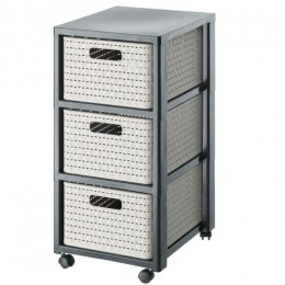 ROTHO Regał duży z 3 szufladami COUNTRY cappucino/antracyt (WYPRZEDAŻ)