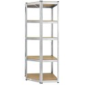 Regał narożny metalowy z półkami MDF 180x70x40 cm, 875 kg
