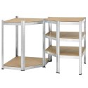 Regał narożny metalowy z półkami MDF 180x70x40 cm, 875 kg