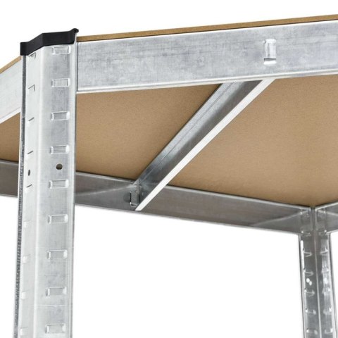 Regał narożny metalowy z półkami MDF 180x70x40 cm, 875 kg