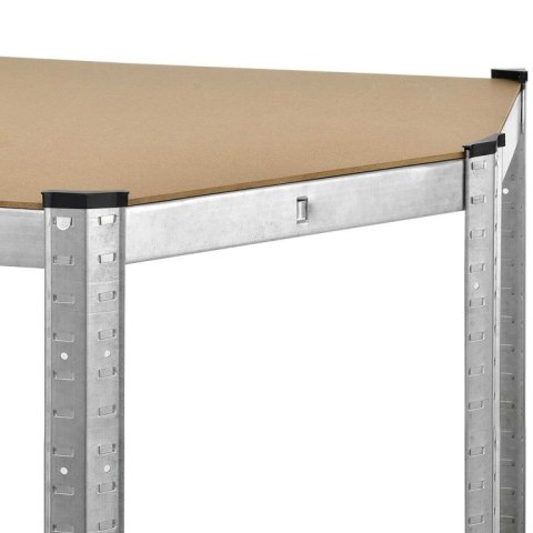 Regał narożny metalowy z półkami MDF 180x70x40 cm, 875 kg
