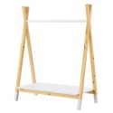 Stojak Heidy na ubrania dziecięce, drewno, półka, biały/nat.