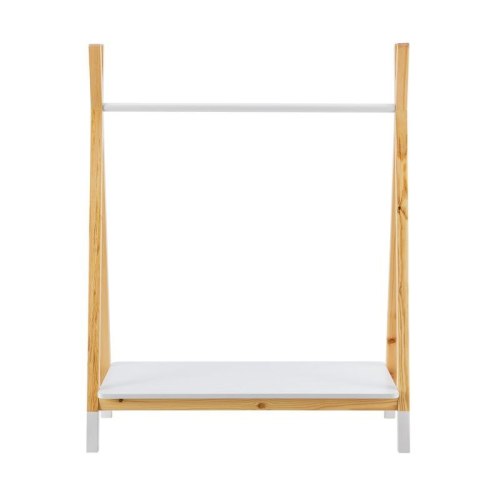 Stojak Heidy na ubrania dziecięce, drewno, półka, biały/nat.