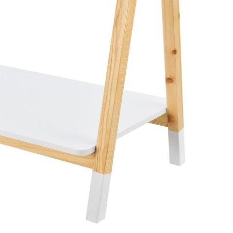 Stojak Heidy na ubrania dziecięce, drewno, półka, biały/nat.