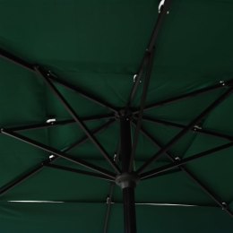 3-poziomowy parasol na aluminiowym słupku, zielony, 2,5x2,5 m