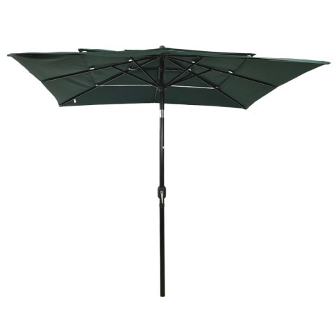 3-poziomowy parasol na aluminiowym słupku, zielony, 2,5x2,5 m