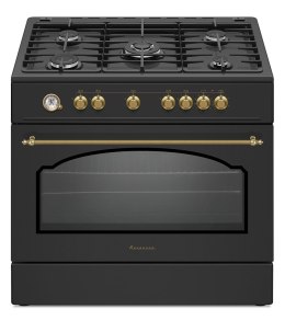 Kuchnia gazowo elektryczna Ravanson Retro KWGE-90AR (czarny)